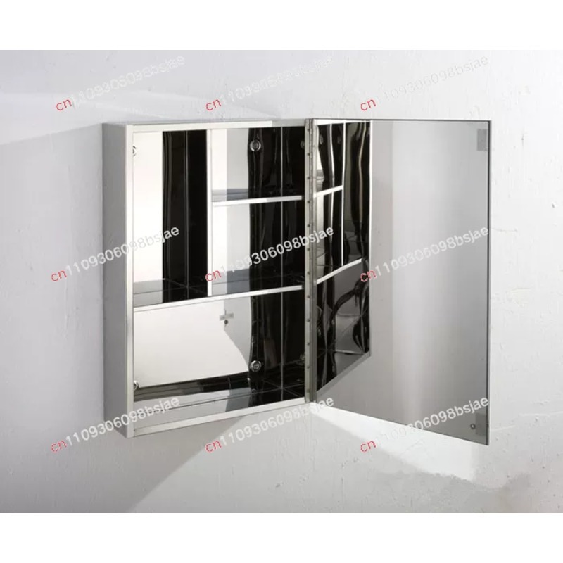 Bathroom Cabinet Mirror - 304 ステンレス鋼ミラーキャビネットバスルームミラーボックストイレロッカー吊り下げキャビネット収納キャビネット