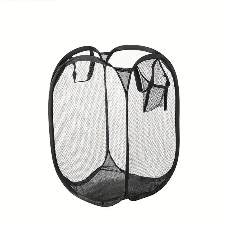 Home Bathroom Vent - 汚れた衣類バスケット 大容量メッシュランドリーバスケット 通気性 折りたたみ式 簡単収納 ポータブルバスルーム衣類オーガナイザーバッグ