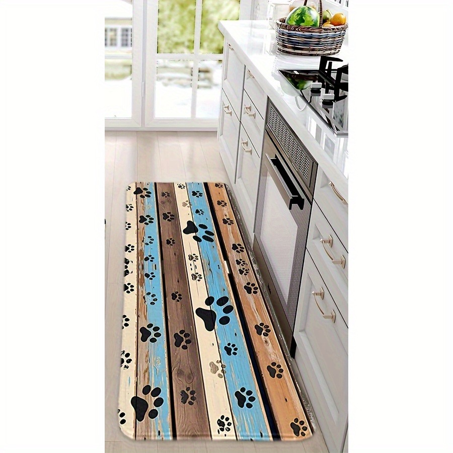Home Bathroom Door Design - 1枚入り 肉球柄 キッチンマット 滑り止め ドアマット ポップデザイン
