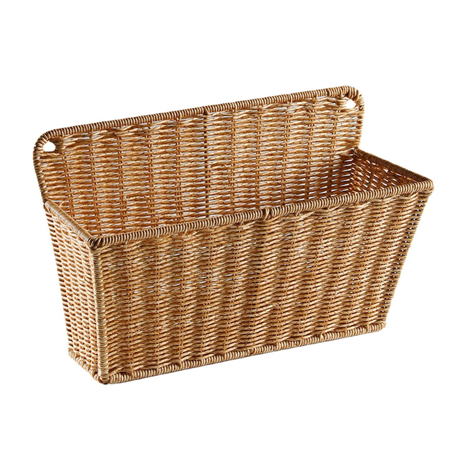 Home Essentials Bathroom Organizer - スカンジナビアスタイルの織り収納バスケット壁掛けオーガナイザー家庭用キッチンバスルーム必需品用プラスチックバスケット