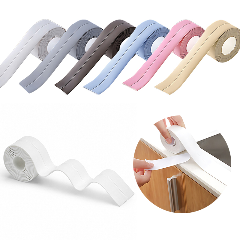 Home Bathroom Supplies - 2 ロールカラフルな防カビテープキット自己粘着シールストリップ DIY クラフトホームバスルームキッチン建物改修用品 ZYF