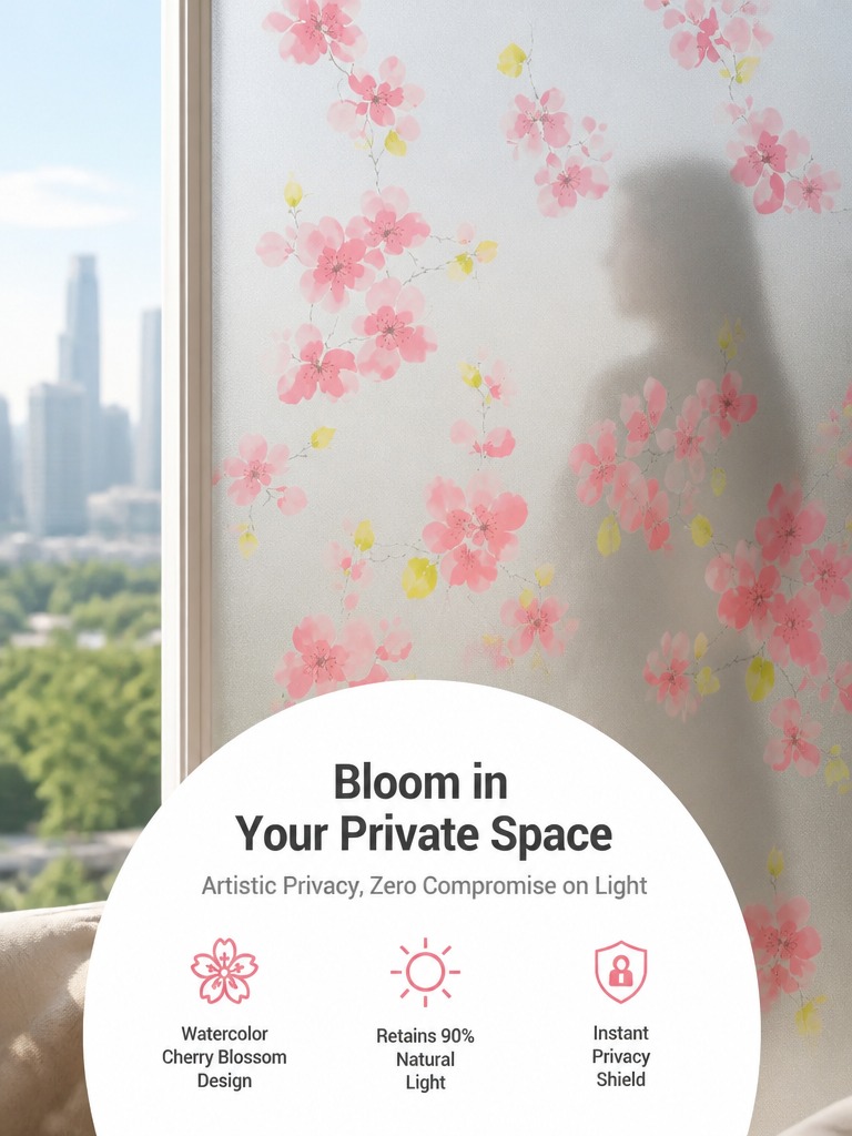 Home Bathroom Window - つや消しプライバシーウィンドウフィルム 半透明 ライトブロック 接着剤不要 UV保護 熱制御