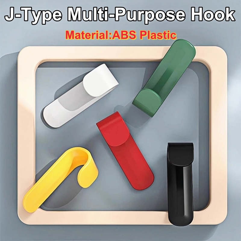 Home Essentials Bathroom Organizer - 6/12/18個入り J型プラスチック製壁掛けオーガナイザーフック 多目的キーハンガー ドア裏、浴室、キッチン、家庭用品に