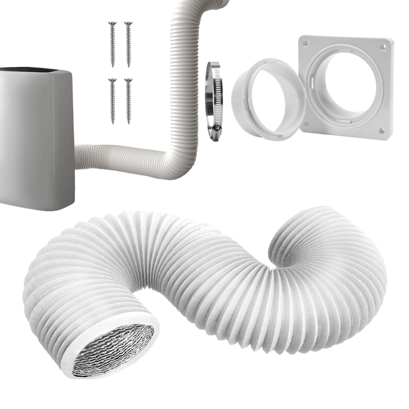 Home Bathroom Vent - 乾燥機ベントホースプレート交換用ポータブルエアコンベント壁掛けコネクターホース付き家庭用キッチンルーム寝室RVバスルーム用