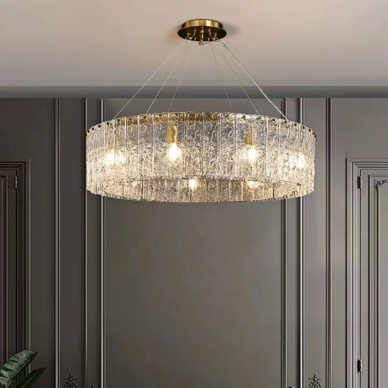 Home Of The Year Bathroom - LED クリエイティブ水の波紋ガラスペンダントランプ新光沢家の装飾真鍮シャンデリア天井 Lamparas リビングルームダイニング用