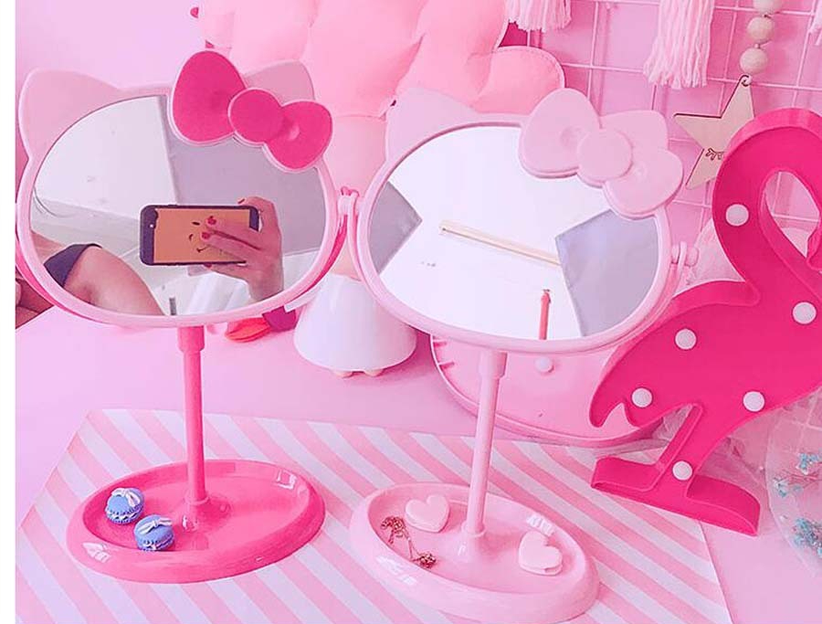 Home Bathroom Vanity - ハローキティ漫画風メイクアップミラー、卓上化粧鏡、家庭用