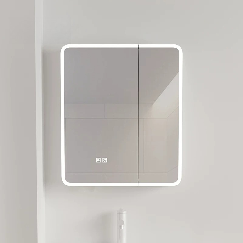 Bathroom Cabinet Mirror - バックライト付きLED浴室鏡 スマート曇り止め タッチセンサー調光式 化粧鏡 壁掛け式浴室鏡 薬棚