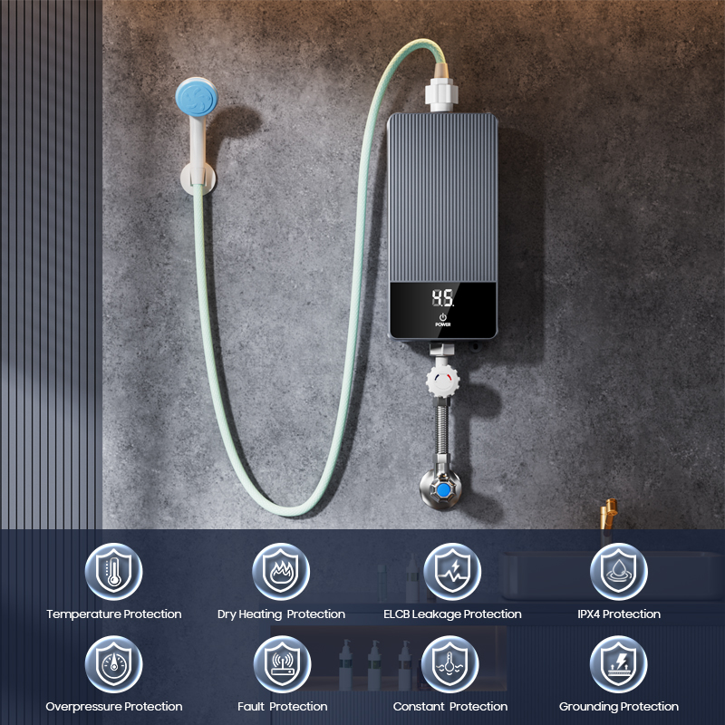 ホームミニ3500Wスマートインスタント電気タンクレスシャワ - Home Bathroom Geyser のレビューと価格