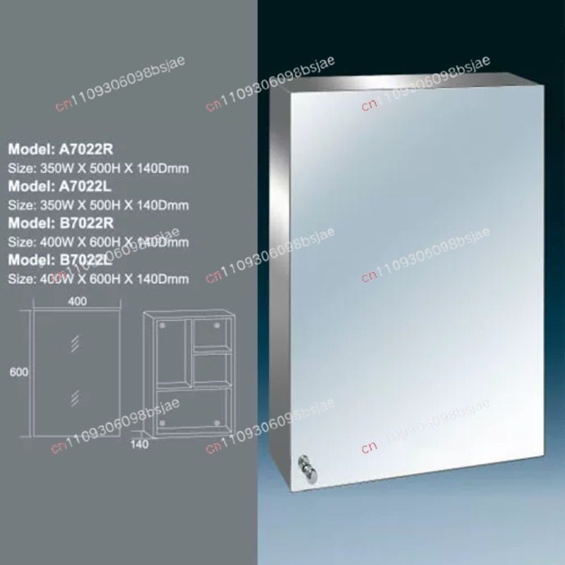 304 ステンレス鋼ミラーキャビネットバスルームミラーボック - Bathroom Cabinet Mirror のレビューと価格