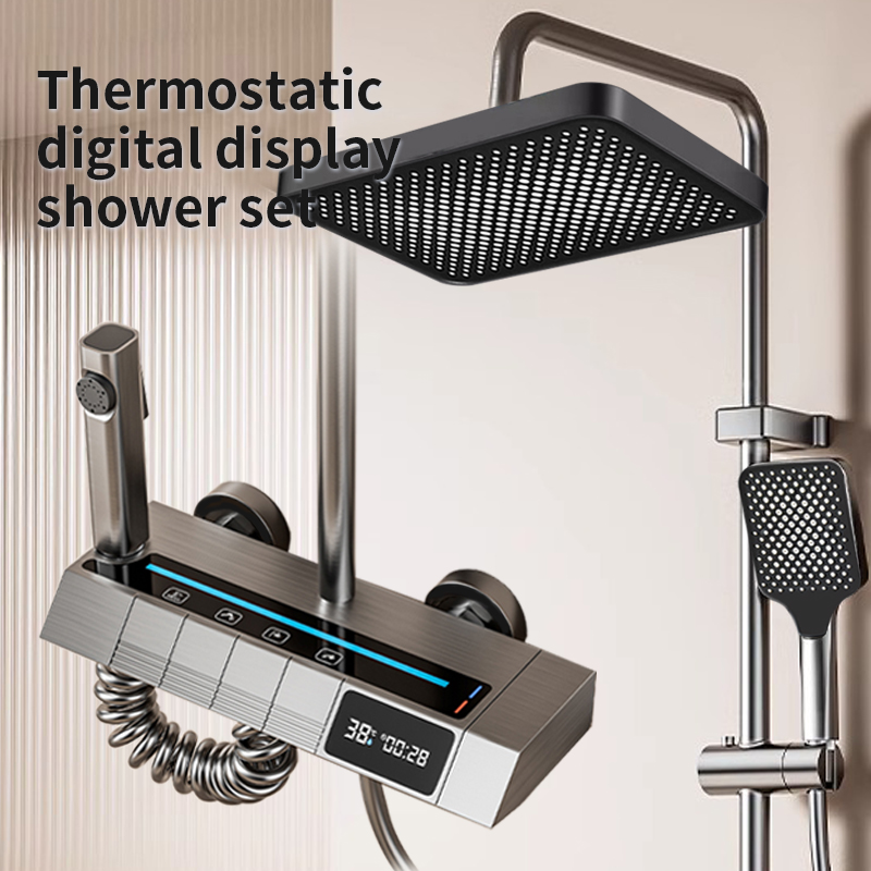 家庭用バスルーム用恒温デジタルピアノシャワーヘッドセット、グ - Home And Bathroom のレビューと価格