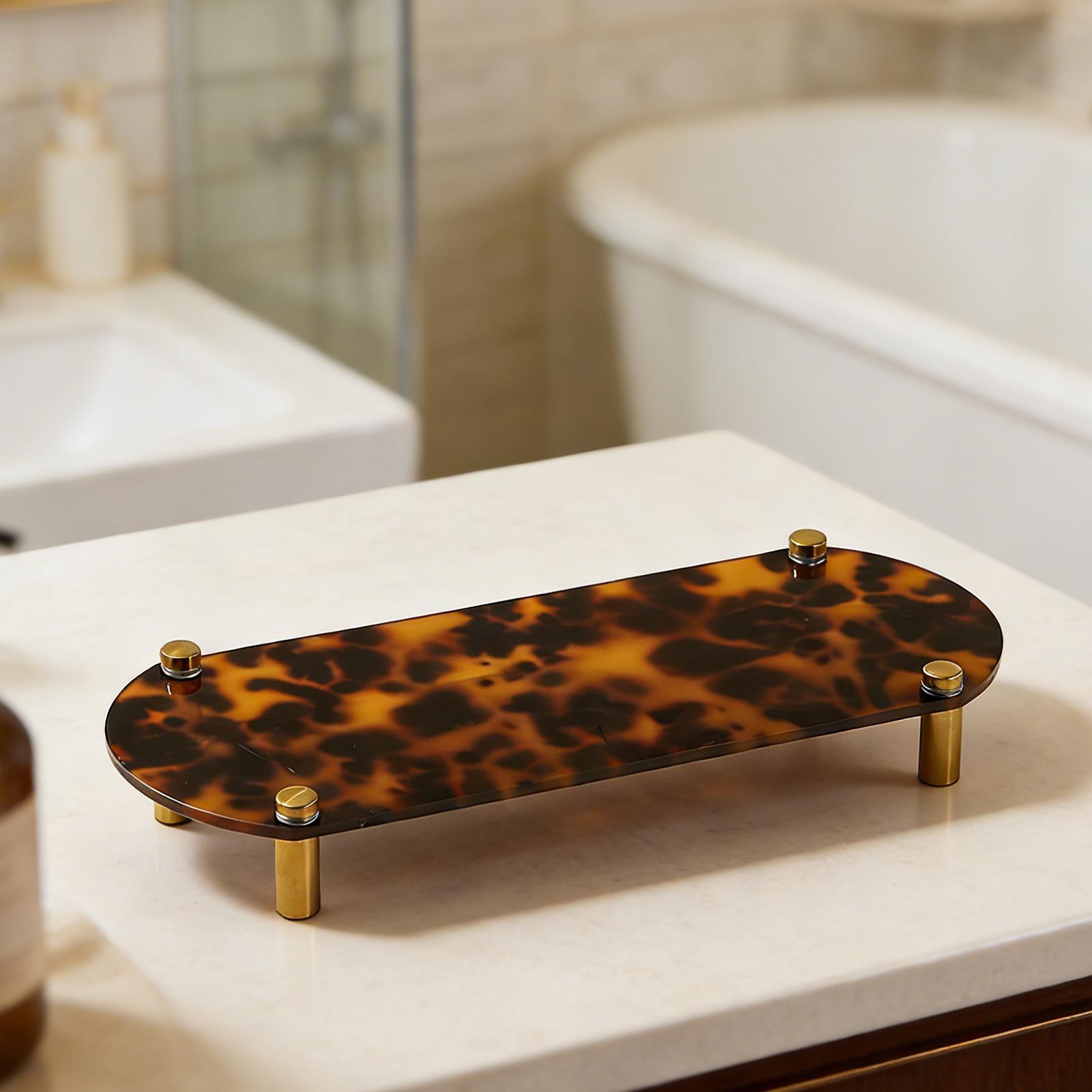 バスルームカウンタートレイ べっ甲模様のアクリル装飾 バスル - Home Bathroom Sink のレビューと価格