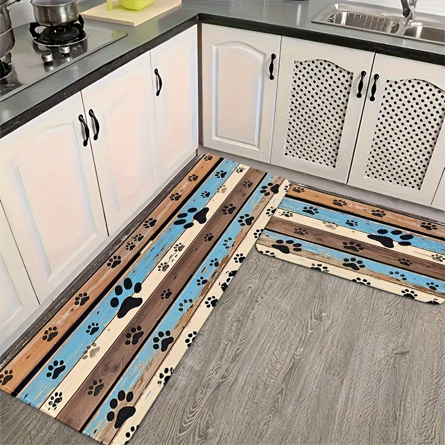 1枚入り 肉球柄 キッチンマット 滑り止め ドアマット ポッ - Home Bathroom Door Design のレビューと価格