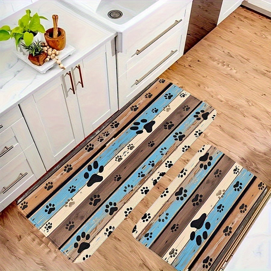1枚入り 肉球柄 キッチンマット 滑り止め ドアマット ポッ - Home Bathroom Door Design のレビューと価格