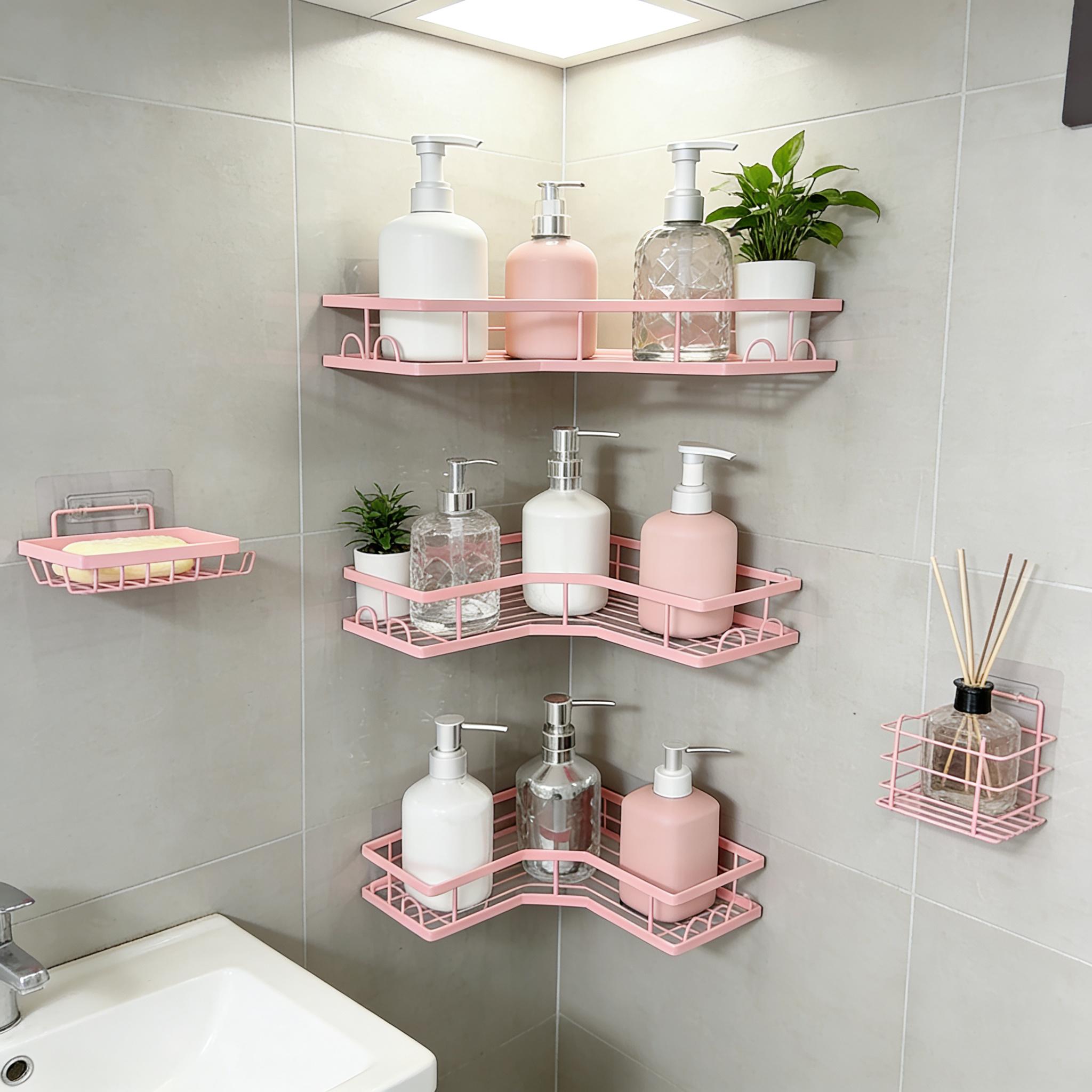 5個入り ミニマリスト ピンク シャワーオーガナイザーセット - Home Essentials Bathroom Organizer のレビューと価格