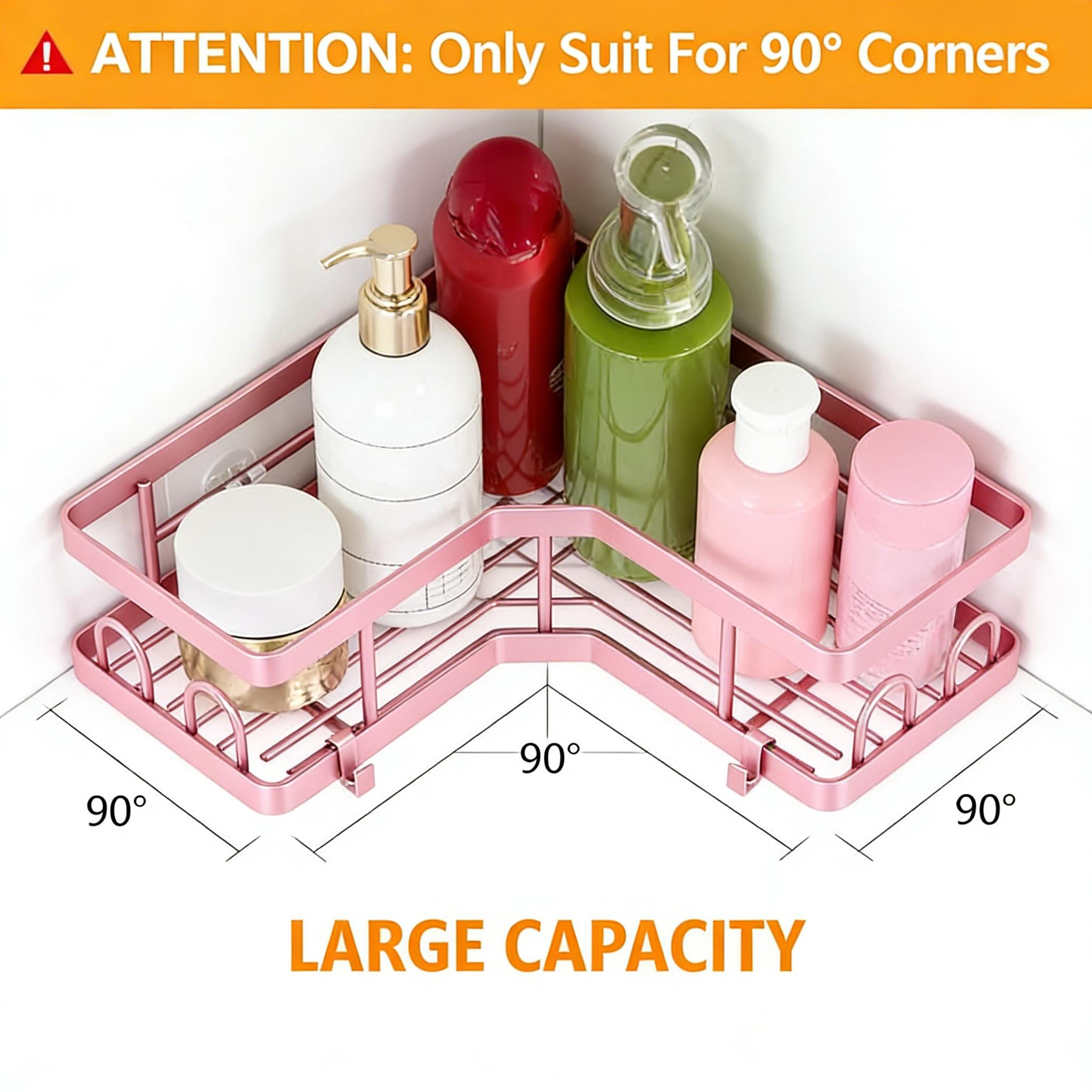 5個入り ミニマリスト ピンク シャワーオーガナイザーセット - Home Essentials Bathroom Organizer のレビューと価格