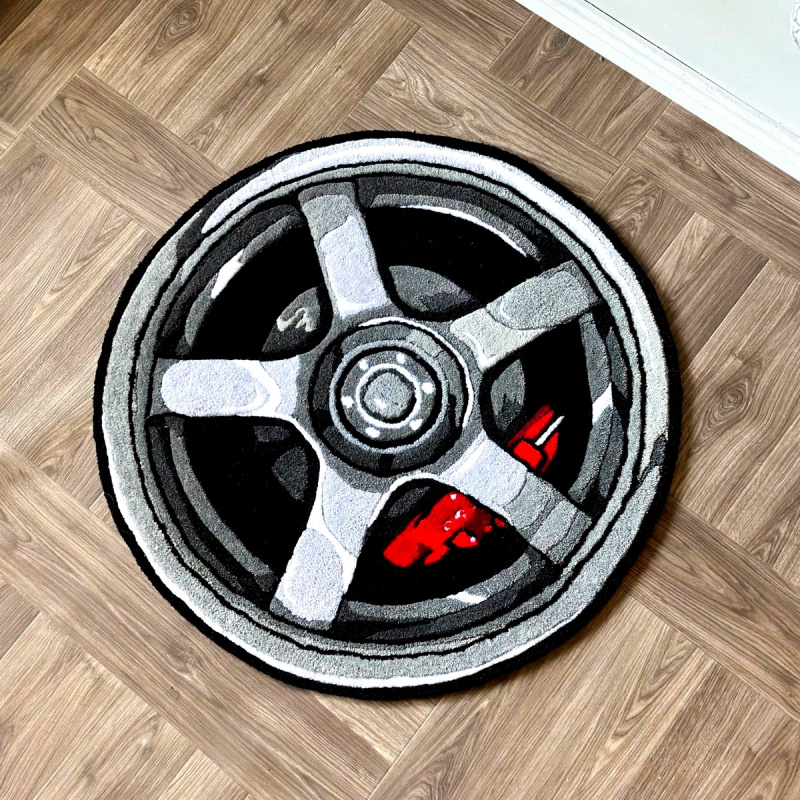 VIKAMA 車のホイールリムデザインラウンドラグソフトぬい - Home Bathroom Door Design のレビューと価格