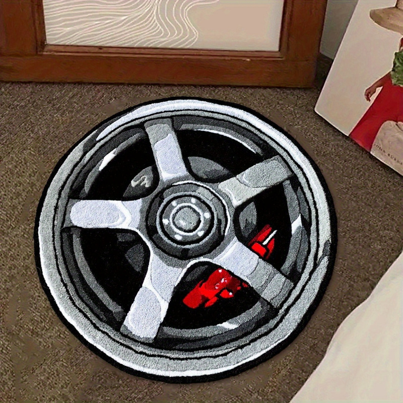 VIKAMA 車のホイールリムデザインラウンドラグソフトぬい - Home Bathroom Door Design のレビューと価格
