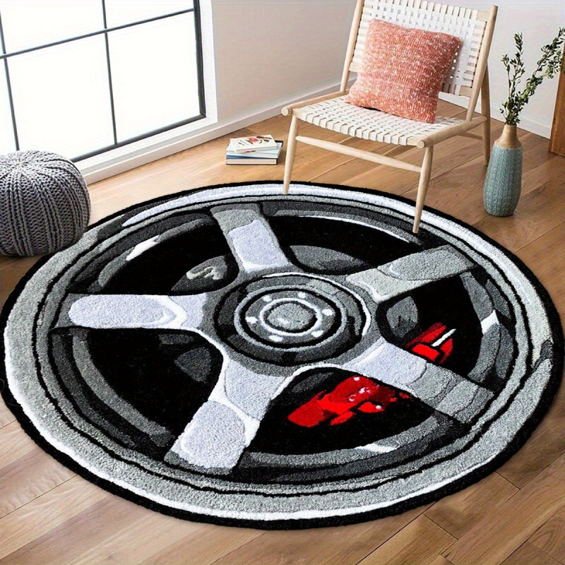 VIKAMA 車のホイールリムデザインラウンドラグソフトぬい - Home Bathroom Door Design のレビューと価格