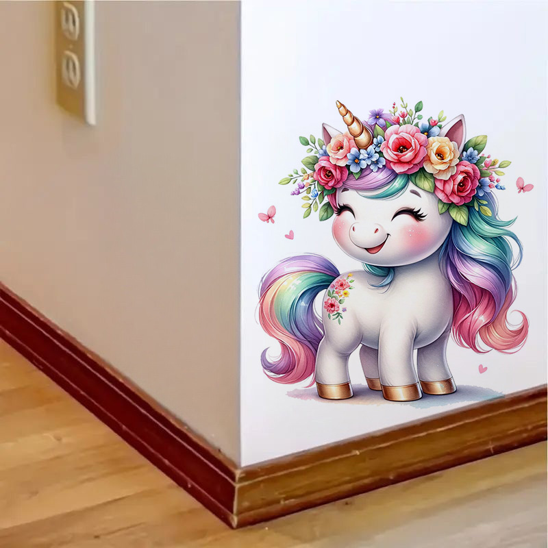 水彩ユニコーンステッカー,防水ウォールステッカー,壁,バスル - Home Bathroom Window のレビューと価格
