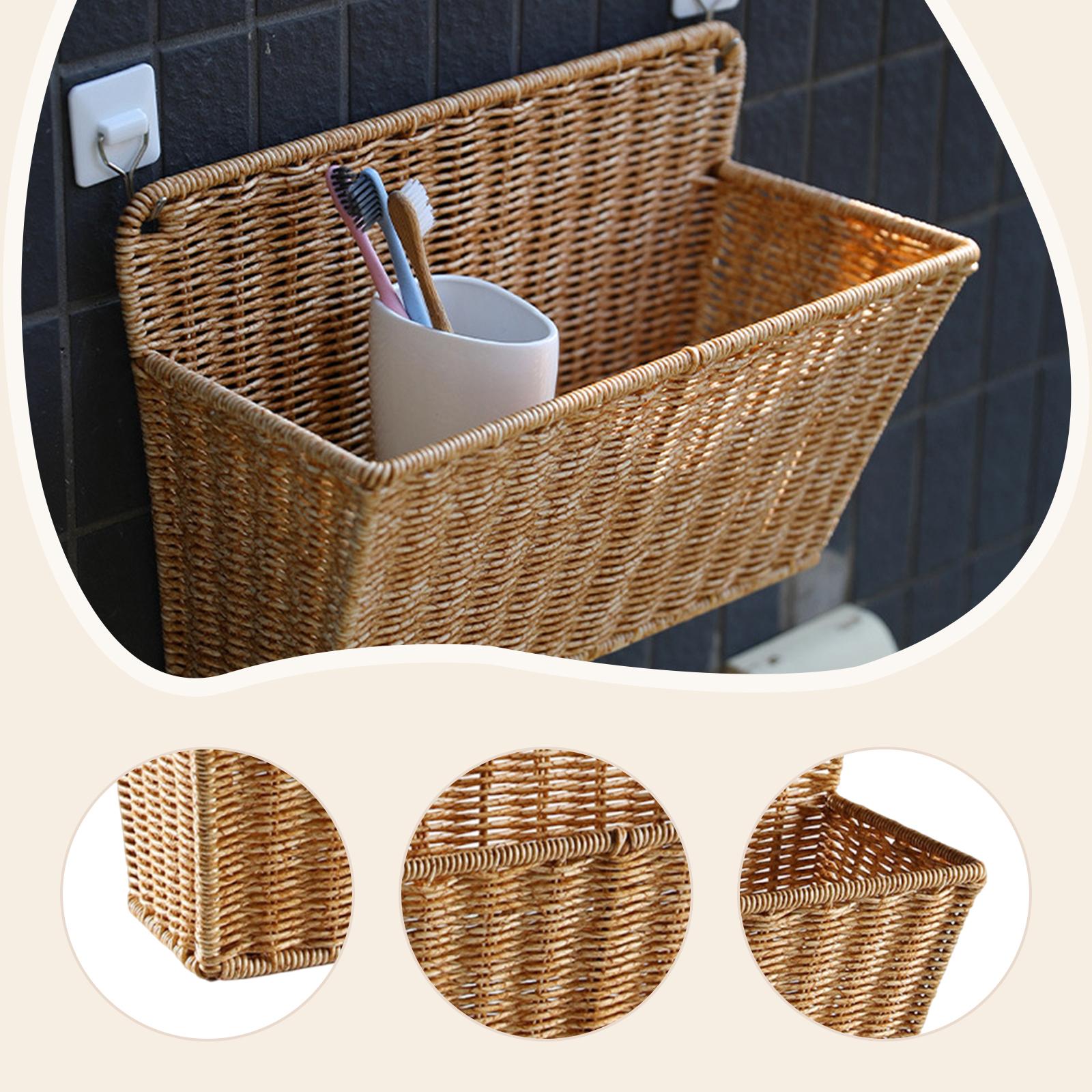 スカンジナビアスタイルの織り収納バスケット壁掛けオーガナイザ - Home Essentials Bathroom Organizer のレビューと価格