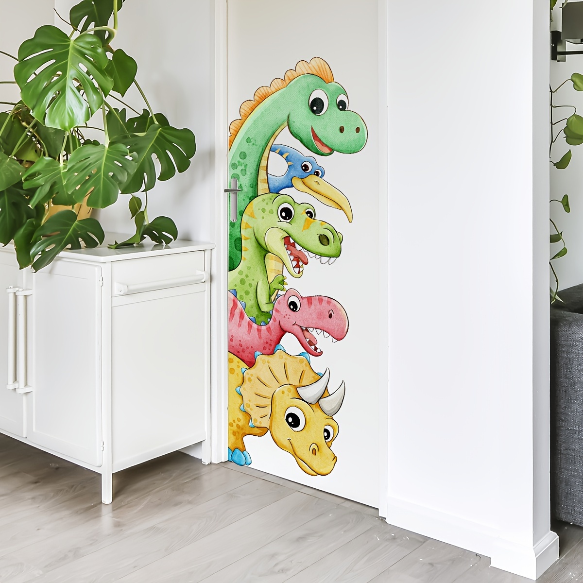 1枚入り手描き恐竜漫画ウォールステッカー、自己粘着PVCホー - Home One Bathroom のレビューと価格