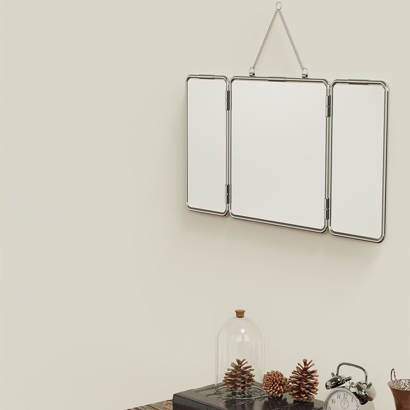 インスタ風 スクエア 三つ折り 壁掛けミラー 金属 ステンレ - Home Bathroom Vanity のレビューと価格