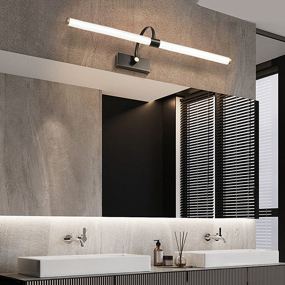 モダンな真鍮製アクリルLEDウォールスコンス、バスルームバニ - Home Bathroom Vanity のレビューと価格