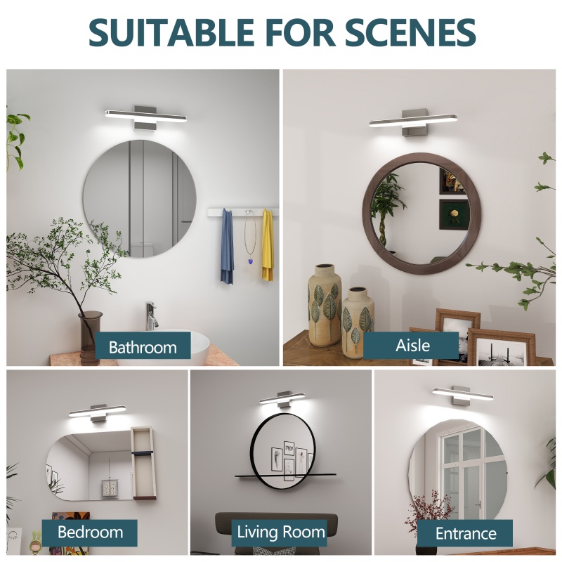 モダンなLEDバニティライト、バスルームミラー用、16インチ - Home Bathroom Vanity のレビューと価格
