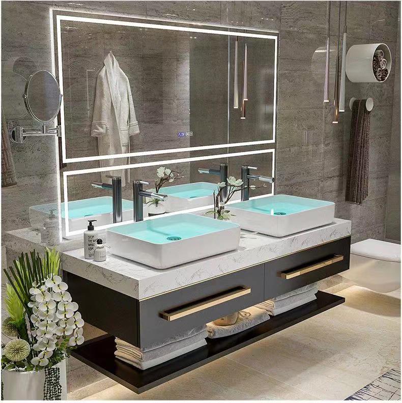 高級大型LEDバックライト付きスマートバスルームミラーキャビ - Bathroom Cabinet Mirror のレビューと価格