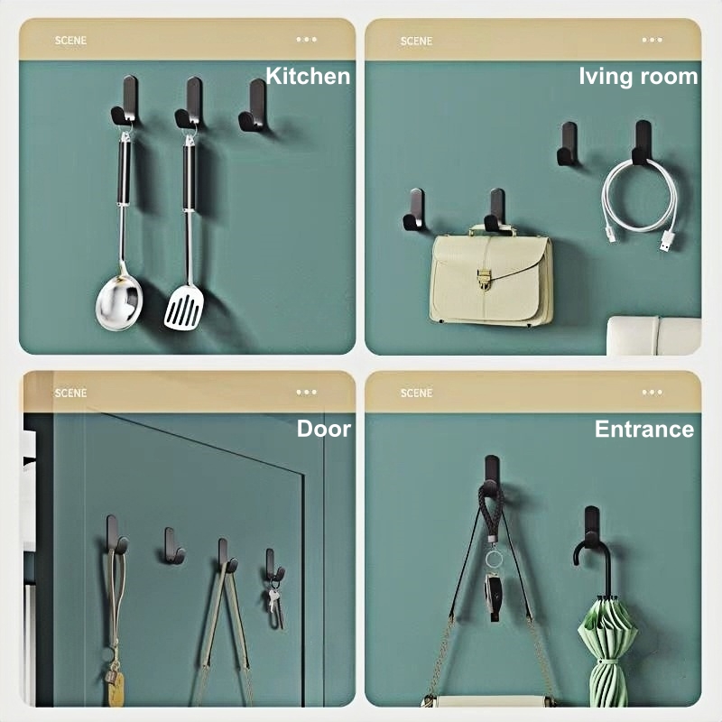6/12/18個入り J型プラスチック製壁掛けオーガナイザー - Home Essentials Bathroom Organizer のレビューと価格