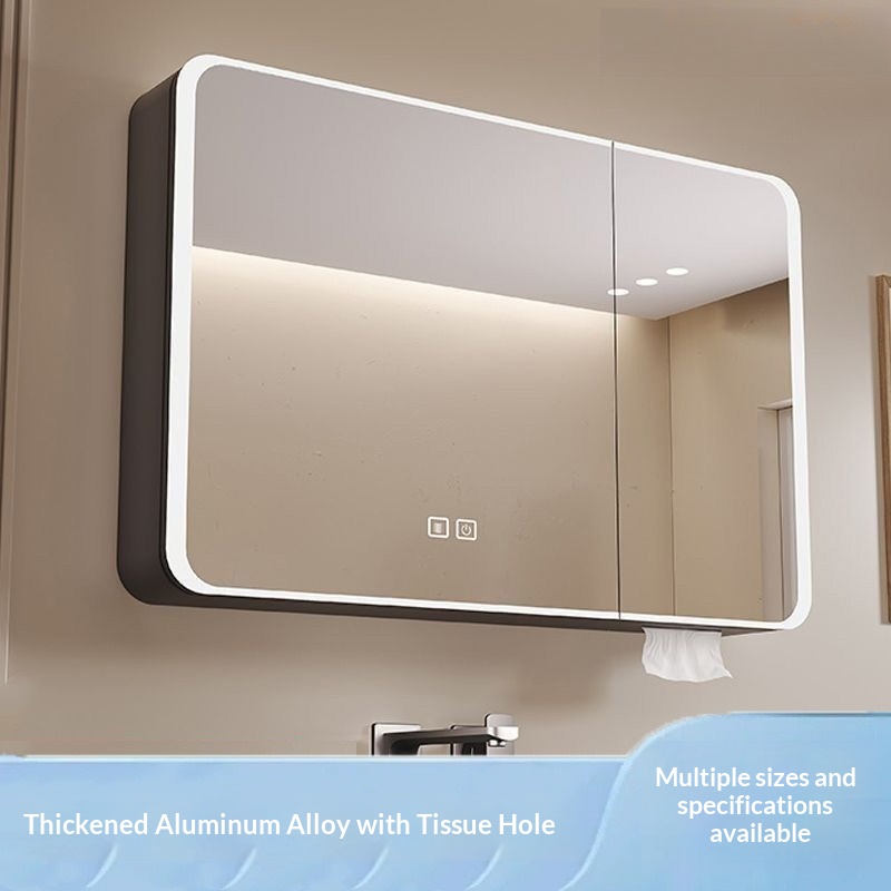 LEDスマートバスルームミラーキャビネット壁掛け曇り止めメイ - Bathroom Cabinet Mirror のレビューと価格