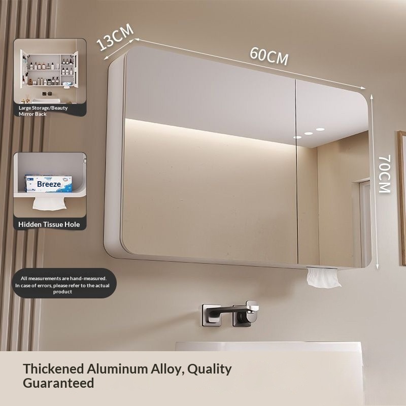 LEDスマートバスルームミラーキャビネット壁掛け曇り止めメイ - Bathroom Cabinet Mirror のレビューと価格