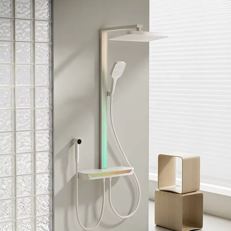 真鍮製デジタル滝シャワーセット壁掛けレインピアノスマートマッ - Home And Bathroom のレビューと価格