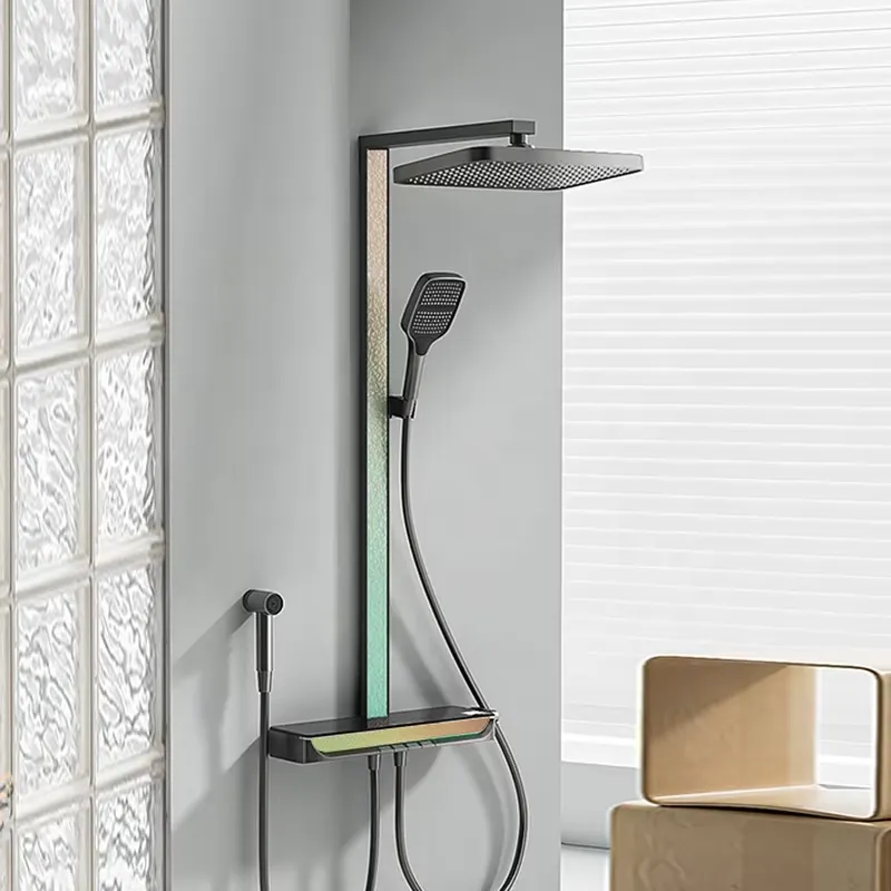 真鍮製デジタル滝シャワーセット壁掛けレインピアノスマートマッ - Home And Bathroom のレビューと価格
