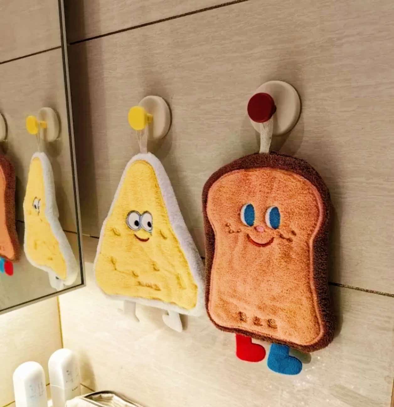 韓国風のかわいい漫画柄装飾ハンギングハンドタオル、厚手のコー - Home Bathroom Supplies のレビューと価格