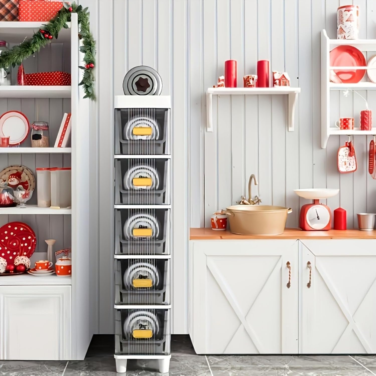 5段式超薄型プラスチック収納キャビネット、バスルームニッチキ - Next Home Bathroom Unit のレビューと価格