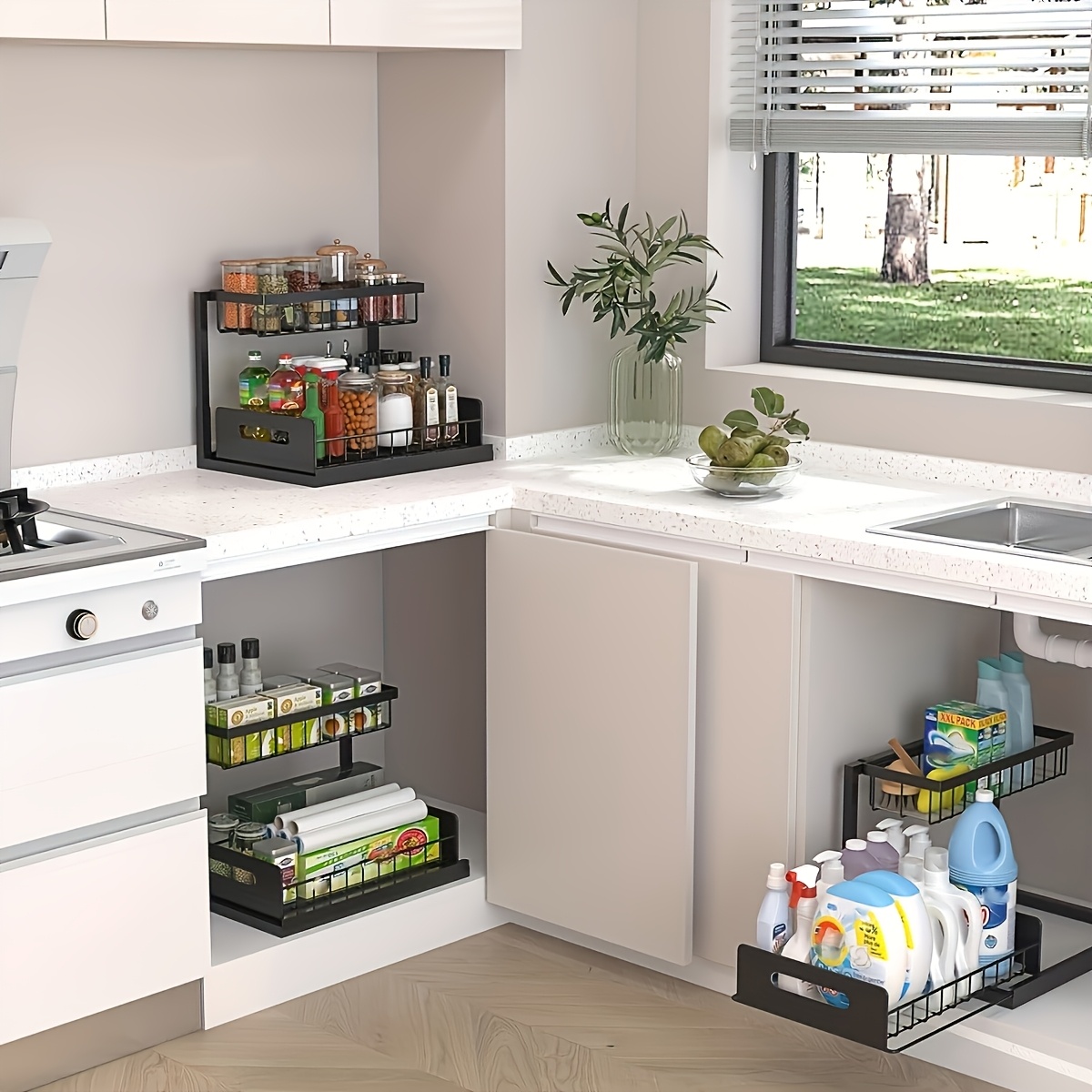 シンク下キッチン収納ラックセット - バスルーム、パントリー - Home Essentials Bathroom Cabinet のレビューと価格
