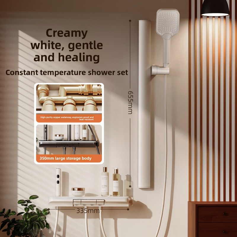 サーモスタットシャワーセット全銅製ホームバスルームキット高圧 - Home And Bathroom のレビューと価格
