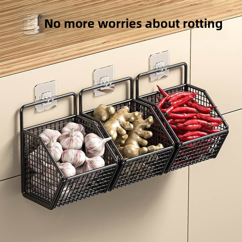 壁掛け式キッチン収納ボックス　ニンニク・玉ねぎ・生姜ホルダー - Home Essentials Bathroom Organizer のレビューと価格