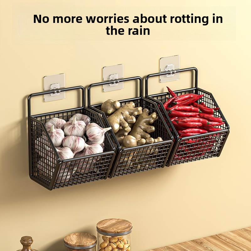 壁掛け式キッチン収納ボックス　ニンニク・玉ねぎ・生姜ホルダー - Home Essentials Bathroom Organizer のレビューと価格