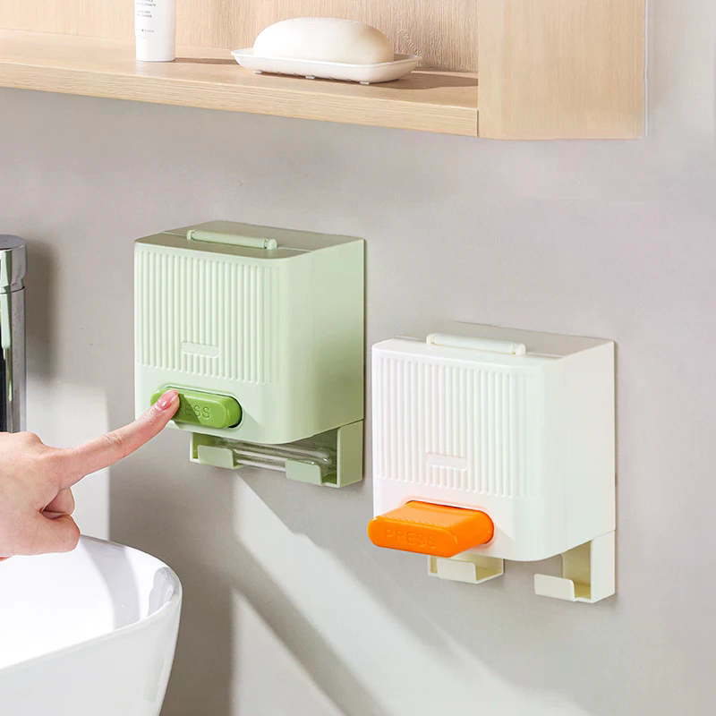 プレス綿棒ボックス自動ディスペンサー綿棒コンテナボックス防塵 - Home One Bathroom のレビューと価格
