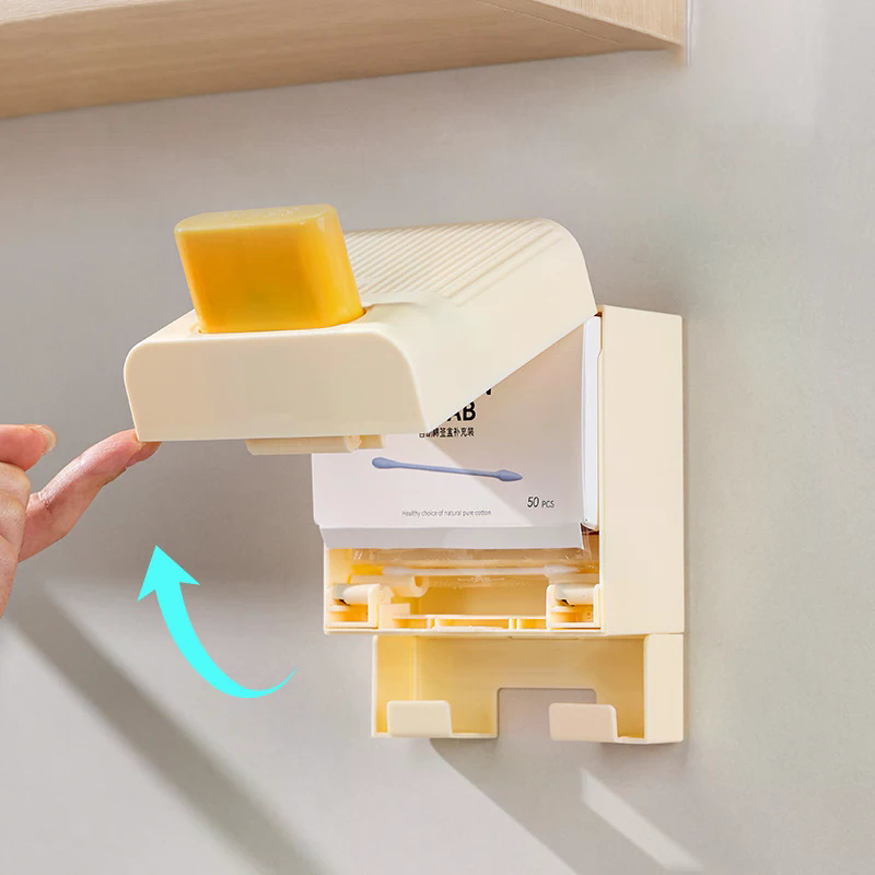 プレス綿棒ボックス自動ディスペンサー綿棒コンテナボックス防塵 - Home One Bathroom のレビューと価格