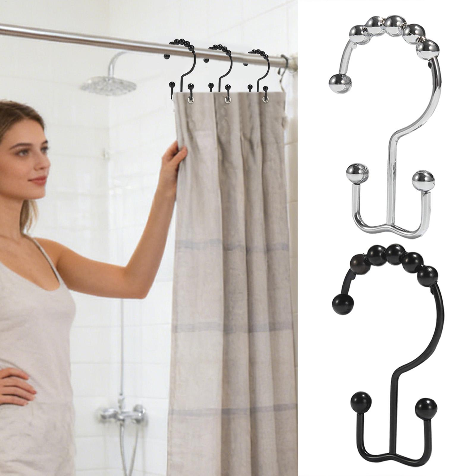 シャワーライナーフック 12個 ダブルグライドライナーハンガ - Home Bathroom Window のレビューと価格