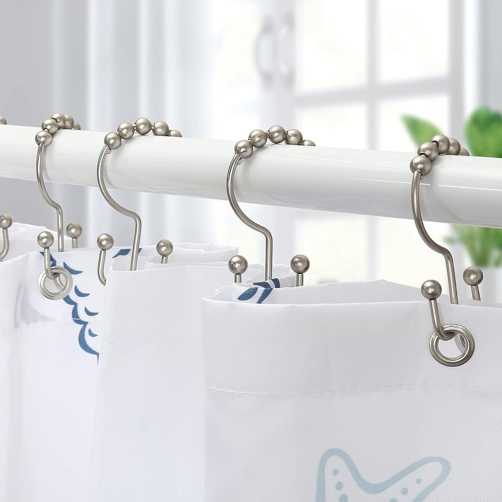 シャワーライナーフック 12個 ダブルグライドライナーハンガ - Home Bathroom Window のレビューと価格