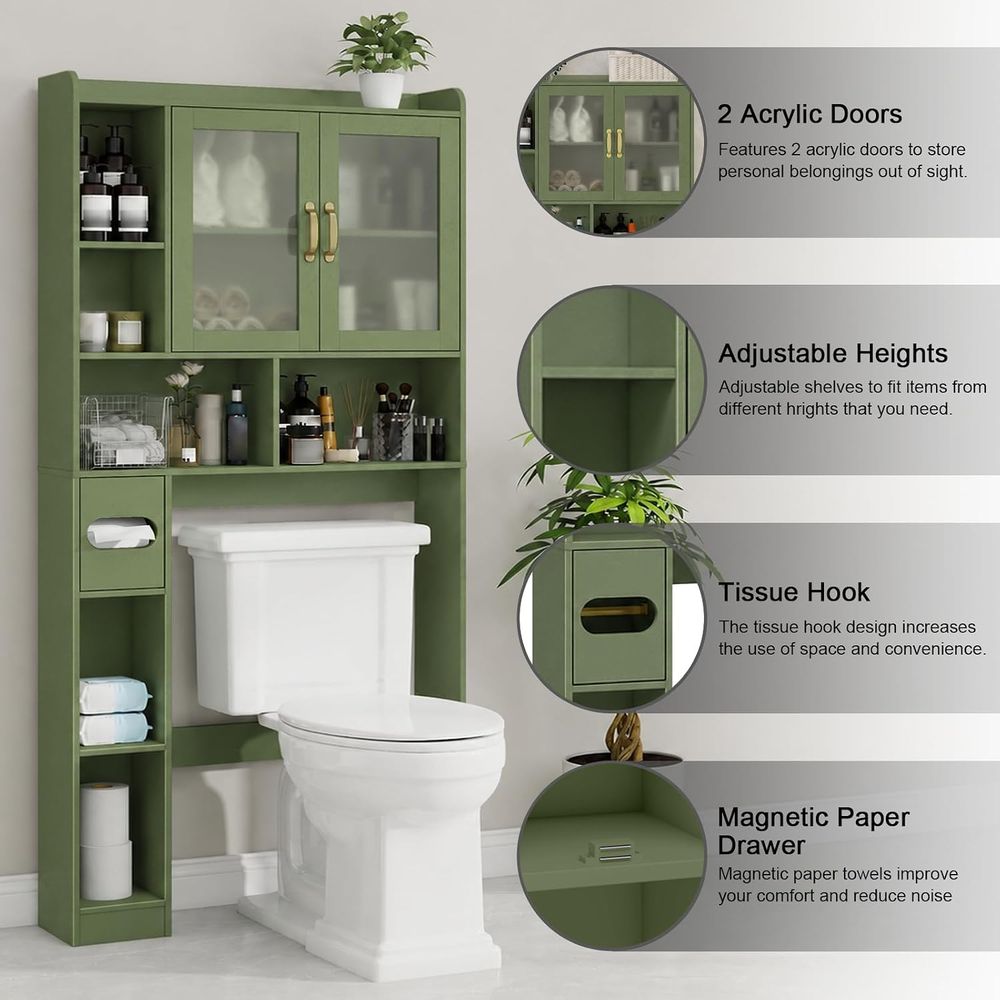 省スペースのアクリル製トイレ上収納キャビネット、家庭用、バス - Home And Bathroom のレビューと価格