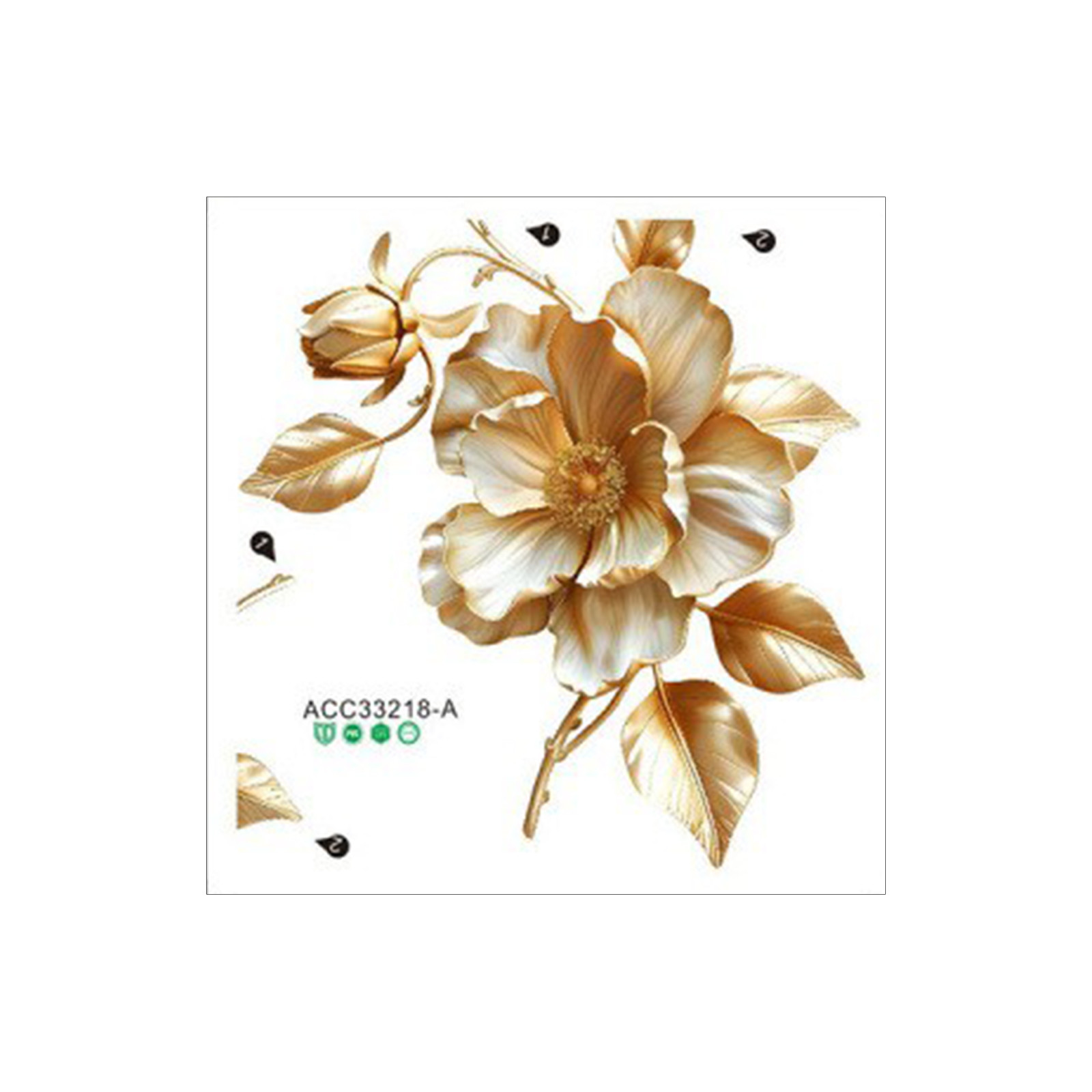 2 個の花柄トイレステッカー、バスルームの壁にロマンチックな - Home Of The Year Bathroom のレビューと価格