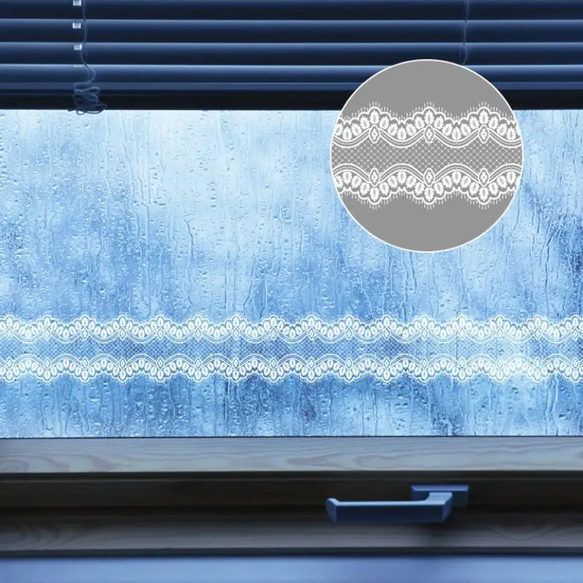 甘いレースデザイン壁紙ボーダーステッカーキッチンタイルウエス - Home Bathroom Window のレビューと価格