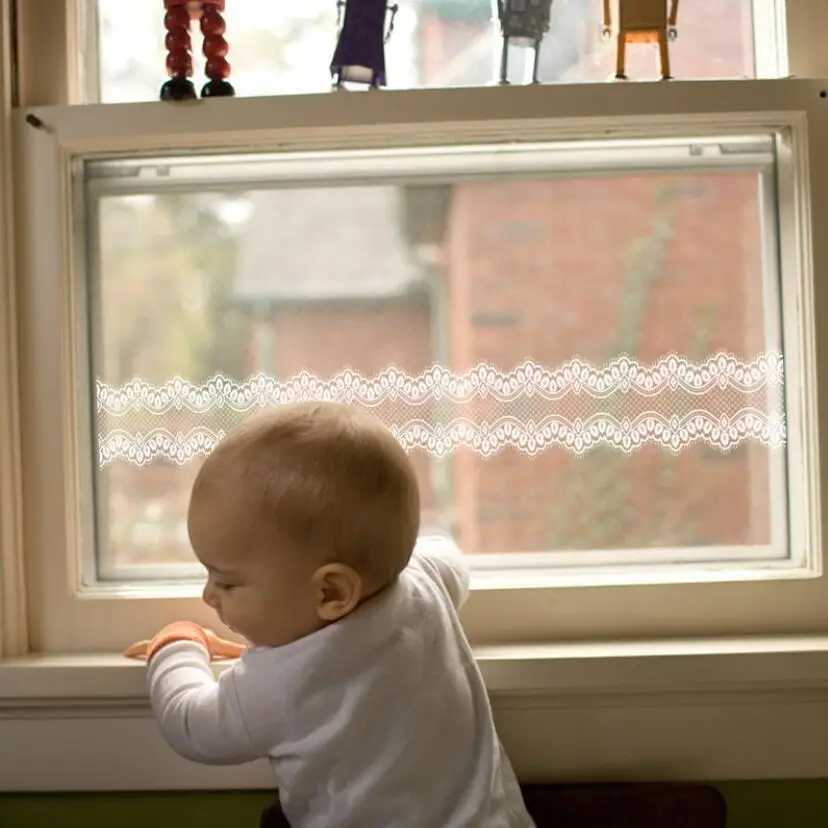 甘いレースデザイン壁紙ボーダーステッカーキッチンタイルウエス - Home Bathroom Window のレビューと価格