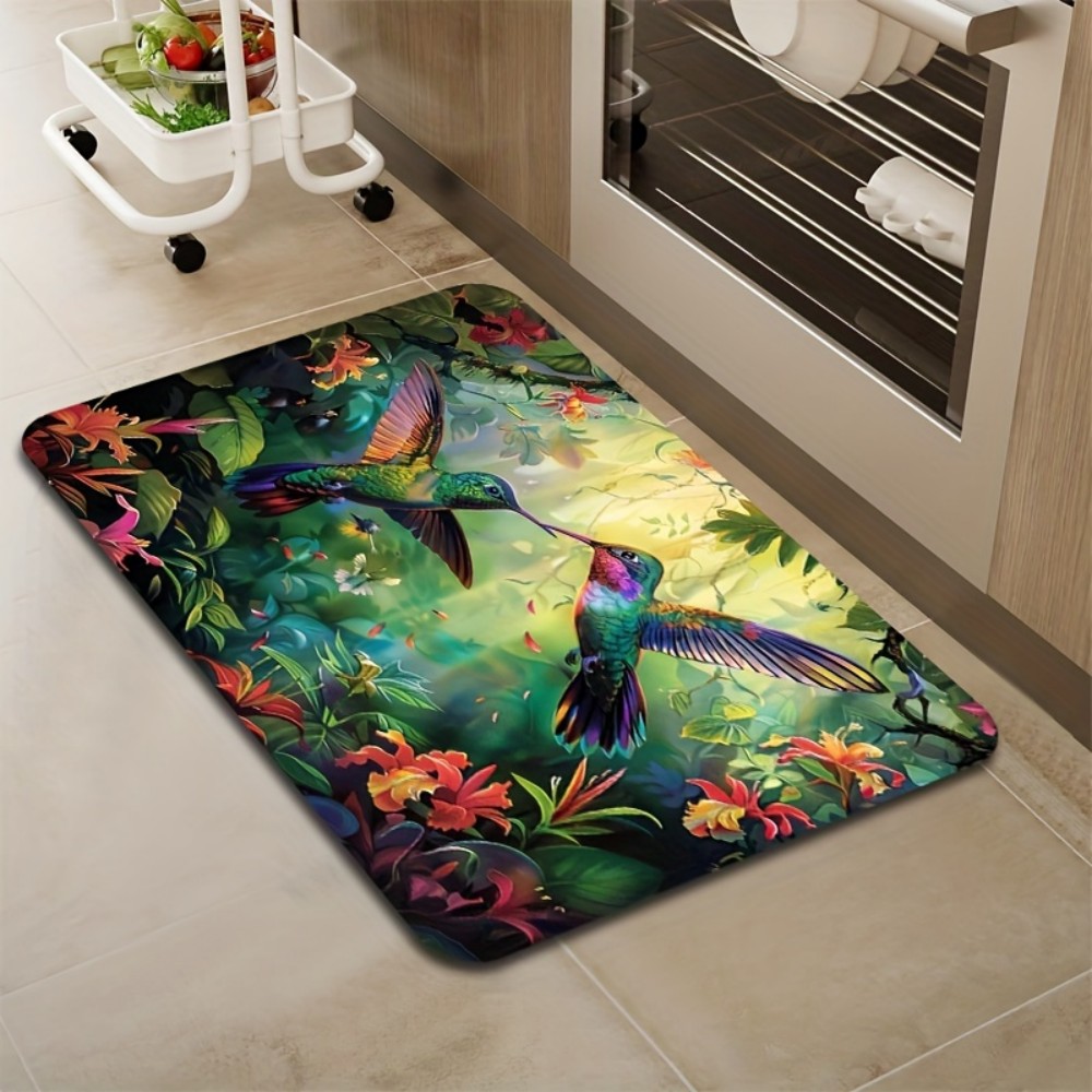 VIKAMA 春のハチドリ トロピカルデザイン フロアマット - Home Bathroom Door Design のレビューと価格