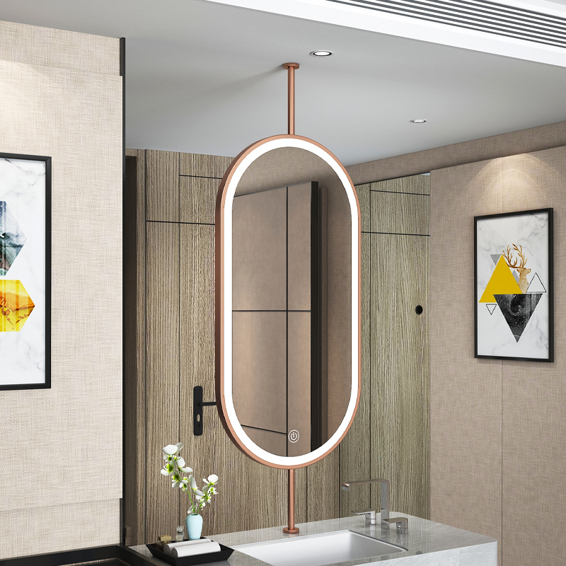 サイズ60x90cm天井楕円形吊り下げミラー現代的なシンプル - Home Bathroom Vanity のレビューと価格